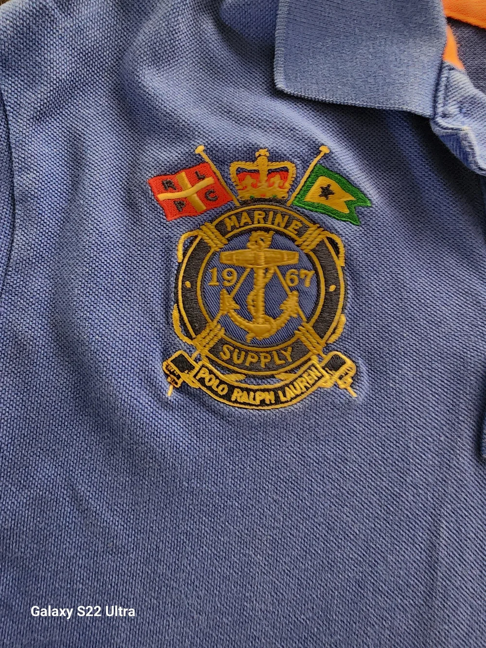 Polo by Ralph Lauren Navy Polo with Orange Trim